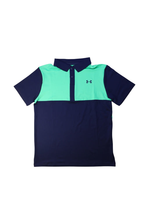 A Navy Short Sleeve Polos from Under Armour in size 14Y for boy. (Front View)