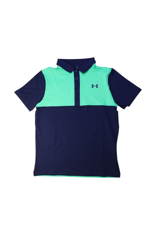 A Navy Short Sleeve Polos from Under Armour in size 10Y for boy. (Front View)