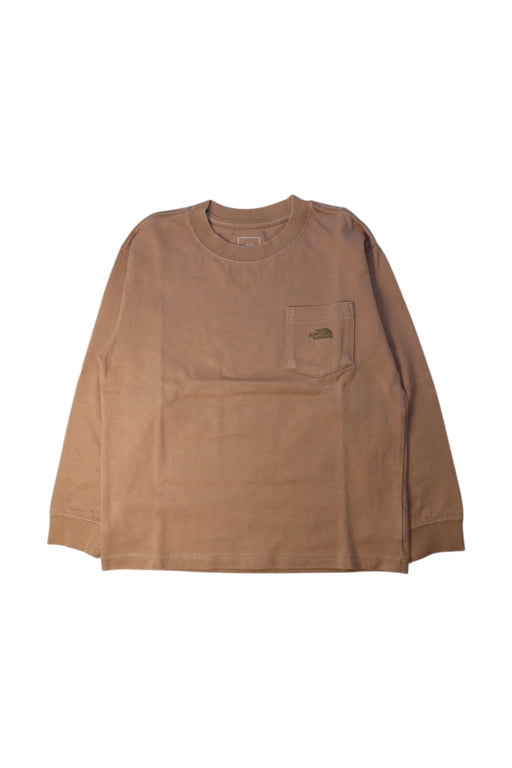 A Brown Long Sleeve T Shirts from The North Face in size 7Y for boy. (Front View)