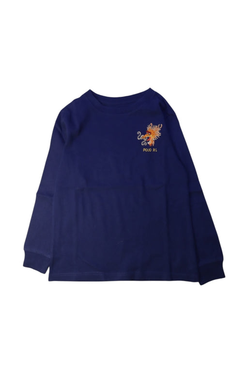 A Navy Long Sleeve T Shirts from Polo Ralph Lauren in size 7Y for boy. (Front View)