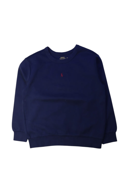 A Navy Crewneck Sweatshirts from Polo Ralph Lauren in size 7Y for boy. (Front View)