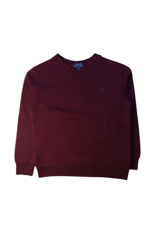 A Burgundy Crewneck Sweatshirts from Polo Ralph Lauren in size 7Y for boy. (Front View)