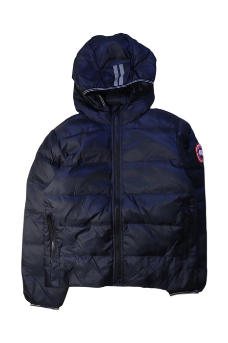 A Navy Puffer/Quilted Jackets from Canada Goose in size 8Y for neutral. (Front View)