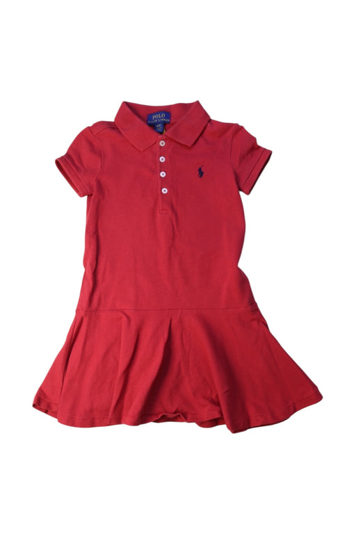 A Red Short Sleeve Dresses from Polo Ralph Lauren in size 3T for girl. (Front View)