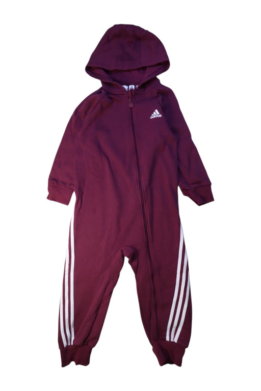 A Burgundy Long Sleeve Jumpsuits from Adidas in size 3T for boy. (Front View)