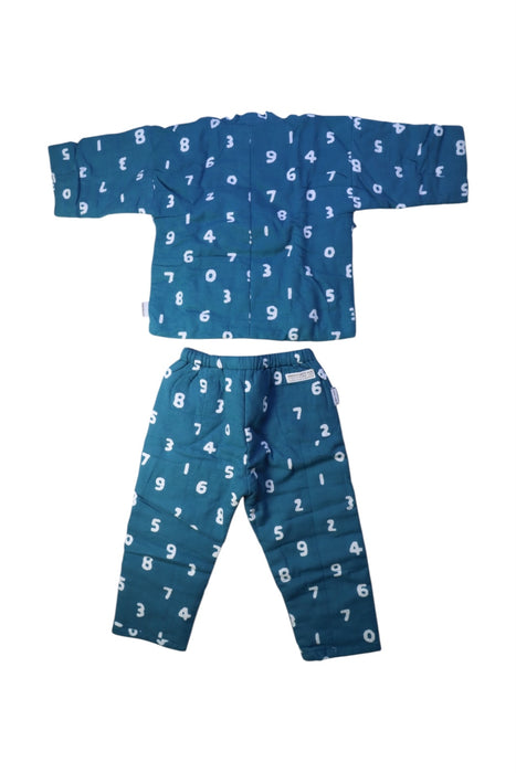 A Teal Pants Sets from Sou Sou in size 5T for girl. (Back View)