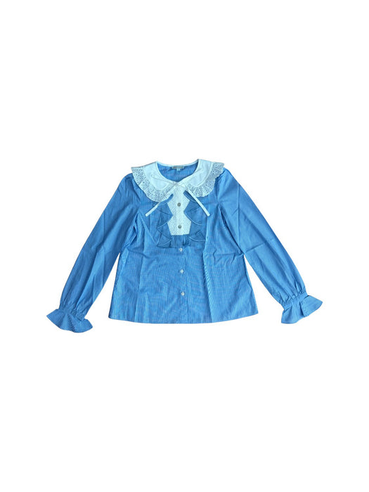 A Blue Long Sleeve Shirts from Nicholas & Bears in size 14Y for girl. (Front View)