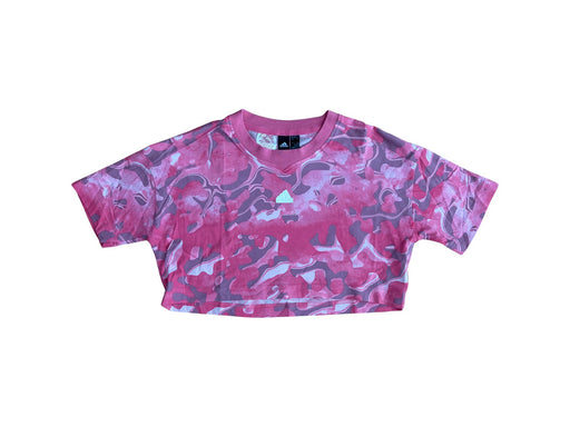 A Pink Short Sleeve T Shirts from Adidas in size 9Y for girl. (Front View)