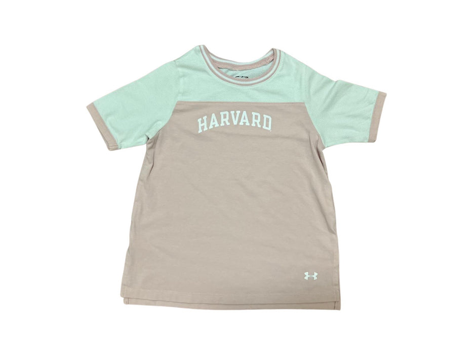 A Pink Short Sleeve T Shirts from Under Armour in size 7Y for girl. (Front View)