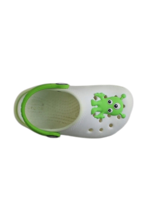 A White Slip Ons from Crocs in size 18-24M for boy. (Front View)