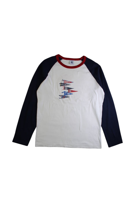 A White Long Sleeve T Shirts from Petit Bateau in size 12Y for boy. (Front View)