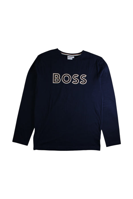 A Navy Crewneck Sweatshirts from Boss in size 14Y for boy. (Front View)