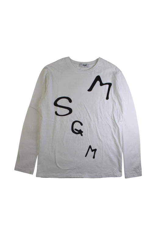 A White Long Sleeve T Shirts from MSGM in size 14Y for boy. (Front View)