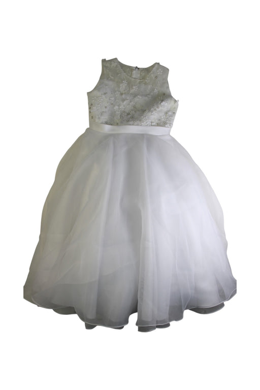 A White Sleeveless Dresses from Joan Calabrese in size 6T for girl. (Front View)