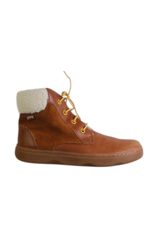 A Brown Casual Boots from Camper in size 10Y for boy. (Front View)