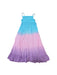 A Blue Sleeveless Dresses from Monsoon in size 6T for girl. (Front View)