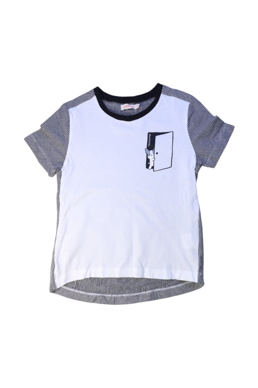 A White Short Sleeve T Shirts from Momonittu in size 8Y for girl. (Front View)