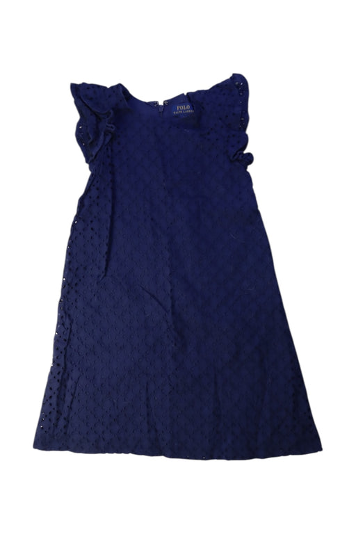 A Navy Sleeveless Dresses from Polo Ralph Lauren in size 6T for girl. (Front View)