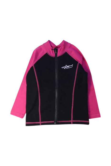 A Black Rash Guards from Aquasport in size 2T for girl. (Front View)