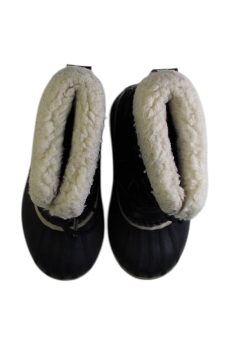 A Black Winter Boots from Sorel in size 7Y for girl. (Back View)