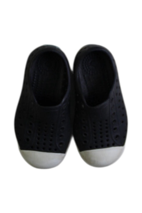 A Black Slip Ons from Native Shoes in size 18-24M for boy. (Back View)