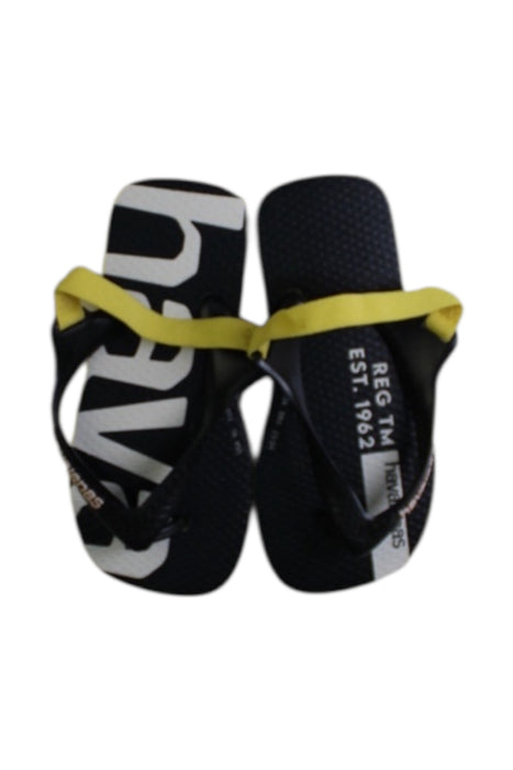 A Black Flip Flops from Havaianas in size 3T for boy. (Back View)