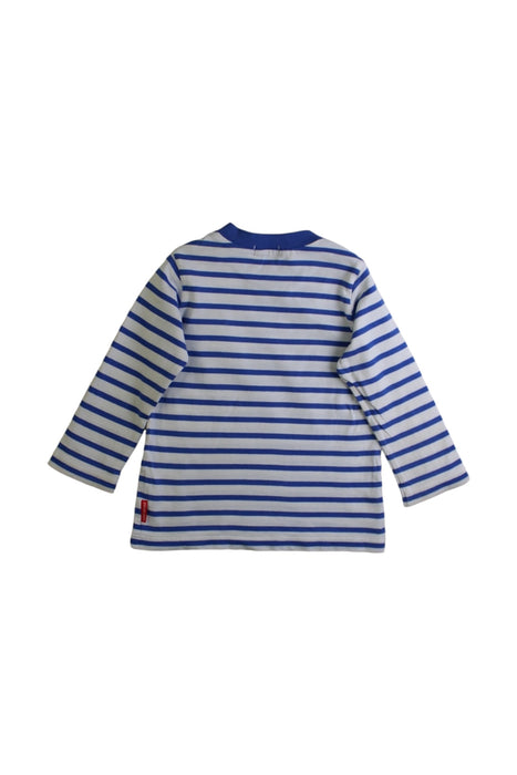 A Blue Long Sleeve Shirts from Miki House in size 12-18M for boy. (Back View)