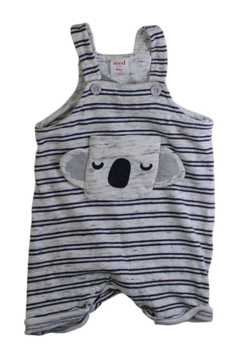 A White Overall Shorts from Seed in size 3-6M for boy. (Front View)