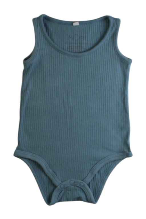 A Blue Sleeveless Bodysuits from Mori in size 6-12M for boy. (Front View)