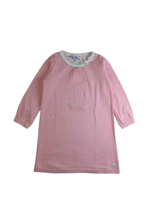 A Pink Long Sleeve Dresses from Petit Bateau in size 3T for girl. (Front View)