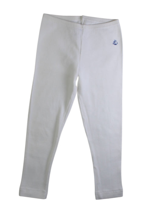 A White Leggings from Petit Bateau in size 4T for girl. (Front View)