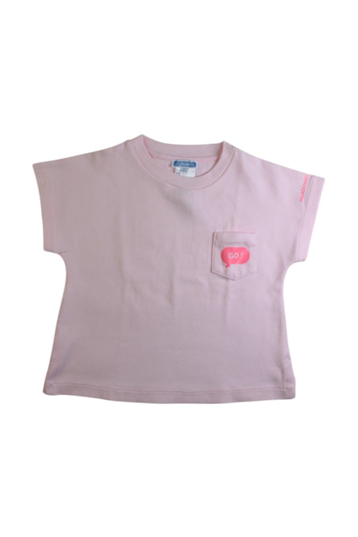 A Pink Short Sleeve T Shirts from Jacadi in size 6T for girl. (Front View)