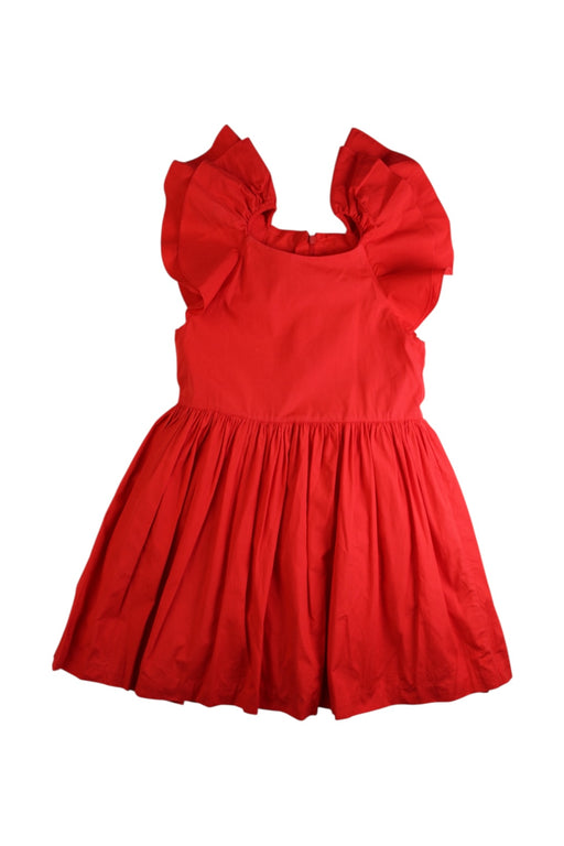 A Red Sleeveless Dresses from Jacadi in size 6T for girl. (Front View)