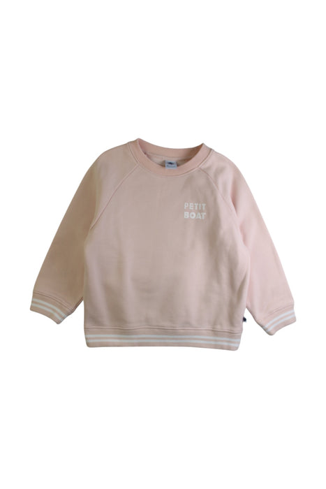 A Pink Crewneck Sweatshirts from Petit Bateau in size 5T for girl. (Front View)