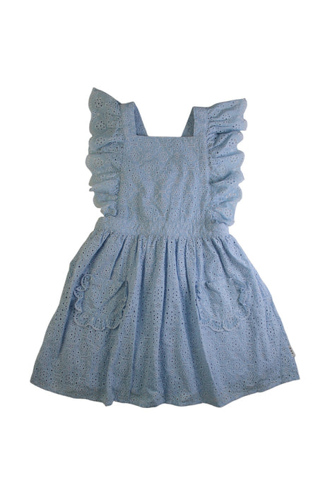 A Blue Sleeveless Dresses from Hux in size 6T for girl. (Front View)