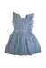 A Blue Sleeveless Dresses from Hux in size 6T for girl. (Front View)