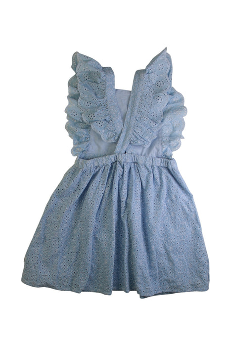 A Blue Sleeveless Dresses from Hux in size 6T for girl. (Back View)