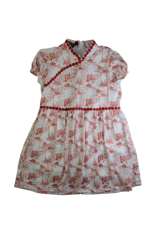 A Multicolour Short Sleeve Dresses from Yi-ming in size 5T for girl. (Front View)