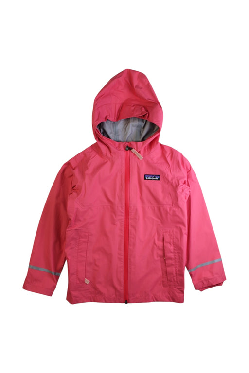 A Pink Rain Jackets from Patagonia in size 5T for girl. (Front View)