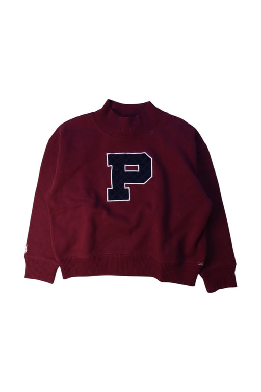 A Burgundy Crewneck Sweatshirts from Polo Ralph Lauren in size 5T for girl. (Front View)