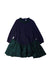 A Navy Long Sleeve Dresses from Il Gufo in size 5T for girl. (Front View)