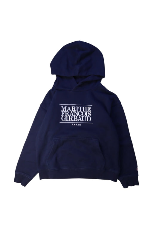A Navy Hooded Sweatshirts from Marithé & Francois Girbaud in size 7Y for neutral. (Front View)