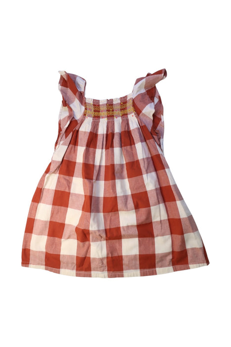 A Red Sleeveless Dresses from Bonton in size 6T for girl. (Front View)