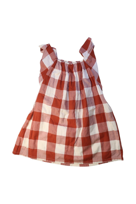 A Red Sleeveless Dresses from Bonton in size 6T for girl. (Back View)