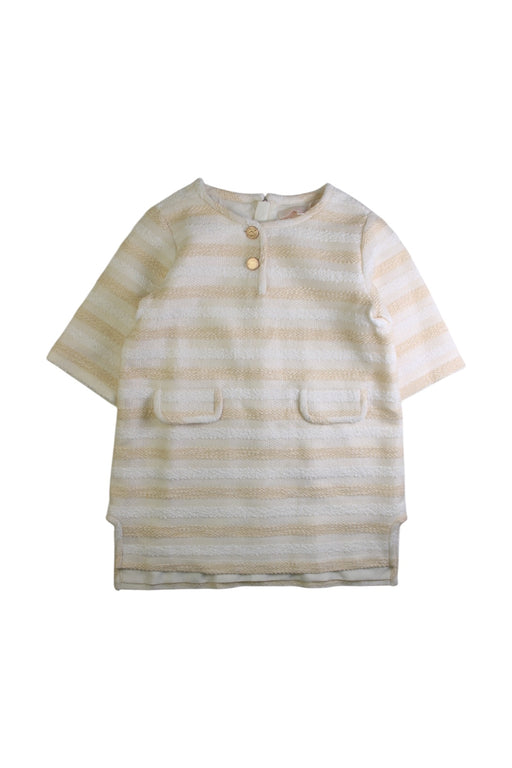 A Beige Short Sleeve Dresses from Sisland in size 5T for girl. (Front View)