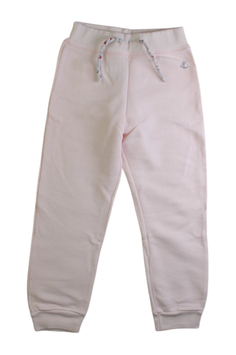 A Pink Sweatpants from Petit Bateau in size 4T for girl. (Front View)