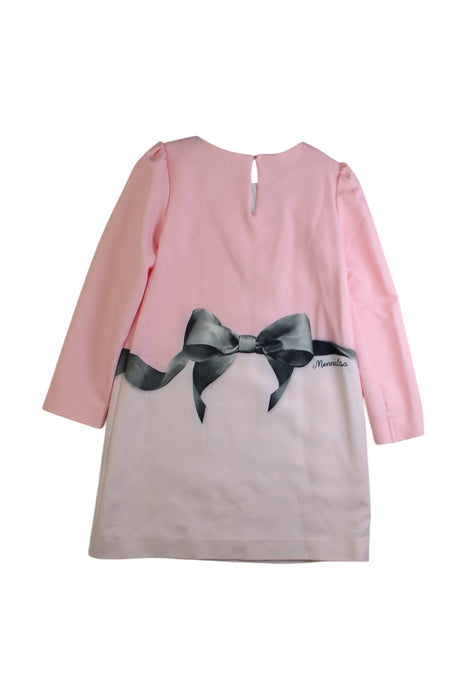 A Pink Long Sleeve Dresses from Monnalisa in size 6T for girl. (Back View)