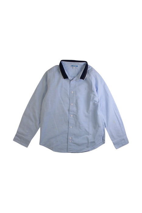 A Blue Long Sleeve Shirts from Jacadi in size 6T for boy. (Front View)