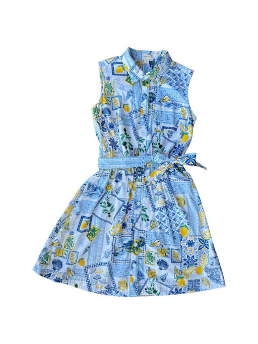 A Blue Sleeveless Dresses from Crewcuts in size 14Y for girl. (Front View)