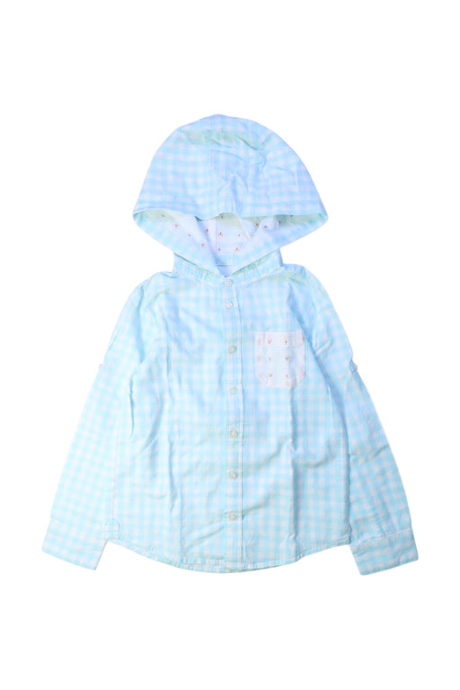 A Blue Long Sleeve Shirts from Velveteen in size 6T for girl. (Front View)